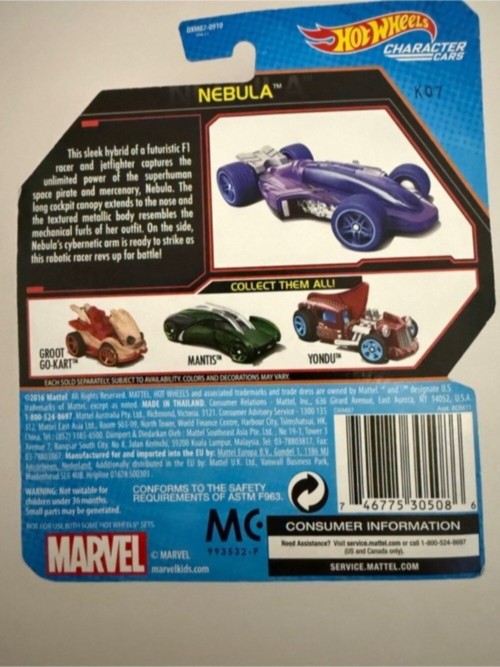 Hot Wheels Character Cars Nebula Marvel Guardians of the Galaxy Vol. 2 Diecast - Picture 4 of 6
